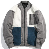 Manteau d'hiver patchwork de couleurs assorties